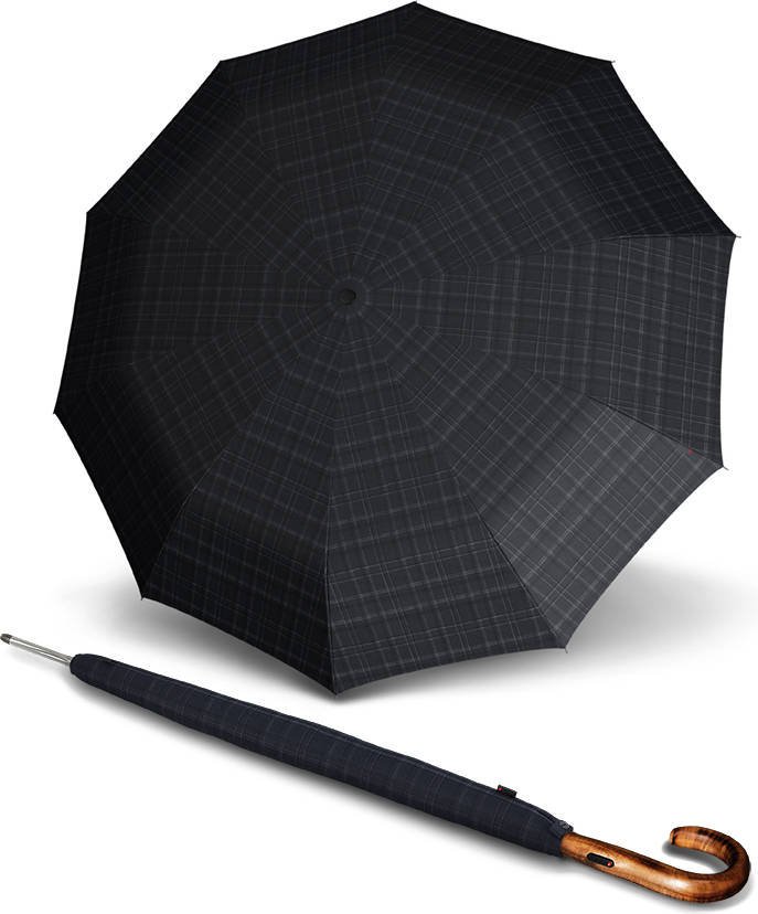Parasol długi automatyczny Knirps S.770 - Prints Check Czarny