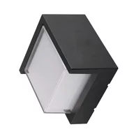 Lampy ogrodowe - Kinkiet Zewnętrzny Oprawa Ścienna V-Tac 12W Led Ip65 Czarny Kwadrat Vt-827 3000K 1160Lm - miniaturka - grafika 1
