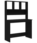 Biurka - Elior Czarne biurko z półkami nad blatem D4-S11 - miniaturka - grafika 1