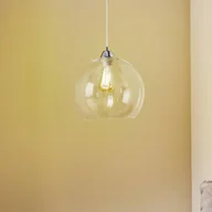 Lampy sufitowe - SOLLUX LIGHTING Lampa wisząca Colour, szklany klosz przezroczysty - miniaturka - grafika 1
