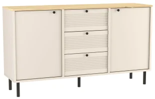 Duża komoda z szufladami i szafkami 150 cm kaszmir + dąb artisan - Zoani 4X - Komody - miniaturka - grafika 1