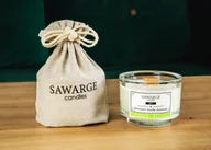 Świece - Ekologiczna Świeca Zapachowa Sojowa - No1/Wanilia Róża Paczula 150 g, drewniany knot, 35h/Sawarge Candles - miniaturka - grafika 1
