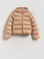 Kurtki i płaszcze dla dziewczynek - Reserved - Pikowana kurtka z puchem - beżowy - miniaturka - grafika 1