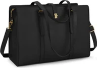 Torebki damskie - IGOLUMON Torebka damska Shopper Czarna Wodoodporna 15,6-calowa torba na ramię ze skóry PU - miniaturka - grafika 1