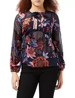 Bluzki damskie - Joe Browns Damska bluzka z kwiatowym wzorem Devore Top tunika, NIEBIESKI, 32 - miniaturka - grafika 1