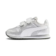 Trampki damskie - PUMA Cabana Racer Glitz V Inf, trampki damskie, Puma Silver Puma Biały Szary Fioletowy, 25 EU - miniaturka - grafika 1