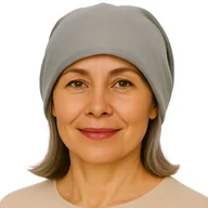 Czapki damskie - Czapka Damska Beanie Włoska Cienka Smerfetka Jednolita Szara - miniaturka - grafika 1