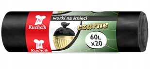 Kuchcik 2721 Worki Na Śmieci Czarne 60L x 20 Szt. - Worki na śmieci - miniaturka - grafika 1