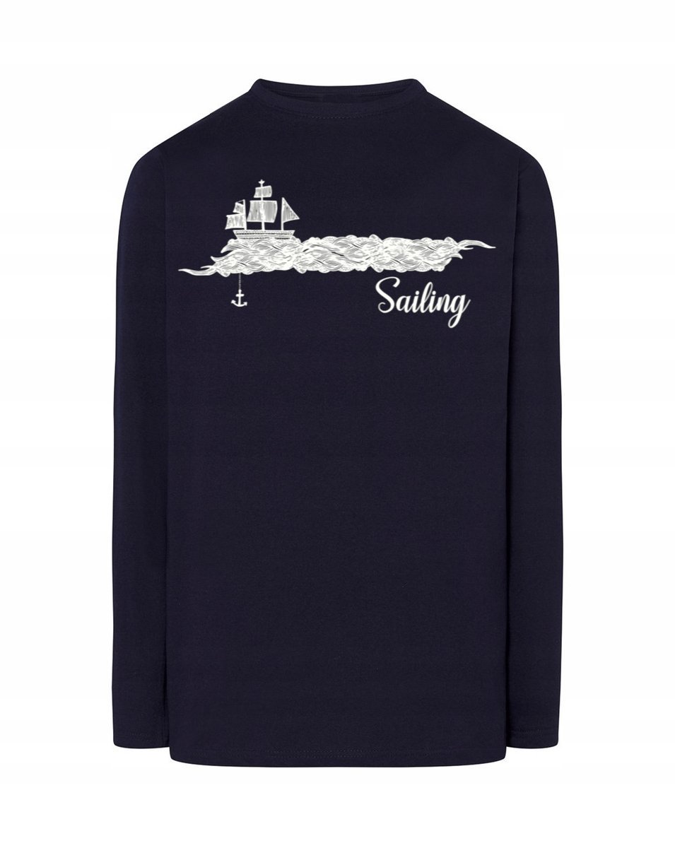 Longsleeve męski nadruk ŻEGLOWANIE SAILING r.S