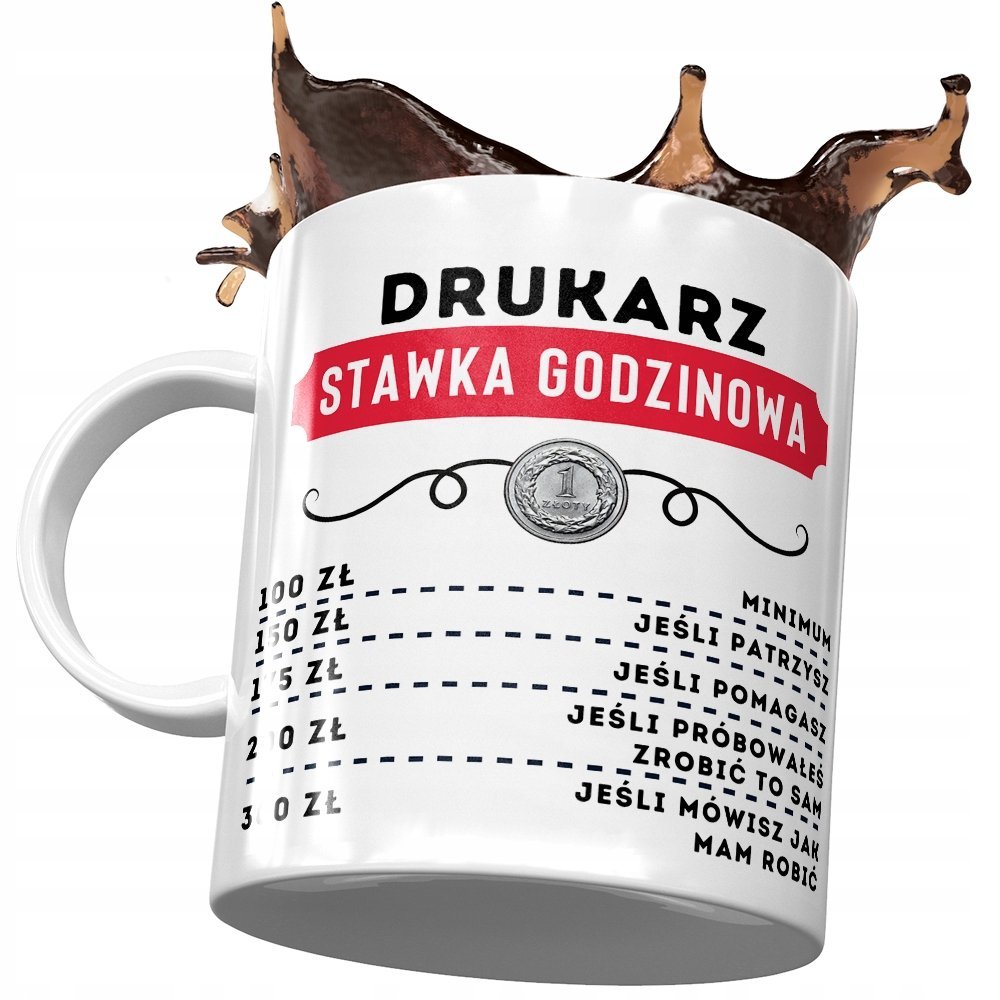 Dla Drukarza Kubek na Urodziny na Prezent z Nadrukiem ze Zdjęciem + Opakowanie na prezent (wzór 02)