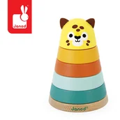 Układanki dla dzieci - Janod, Piramida drewniana, Jaguar Tropik, 12m+ - miniaturka - grafika 1