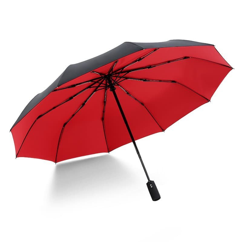 Parasol Double 10-szprychowy, automatyczny z podwójną czaszą czerwony