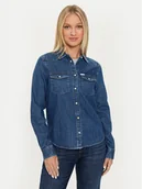 Koszule damskie - Guess Jeans Koszula jeansowa W4YH35 D5EI3 Granatowy Classic Fit - miniaturka - grafika 1