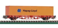 Kolejki i akcesoria - Piko H0 Wagon płaski Hapag Lloyd dla DB Cargo H0 57700 rozstaw osi 157 mm skala H0 - miniaturka - grafika 1