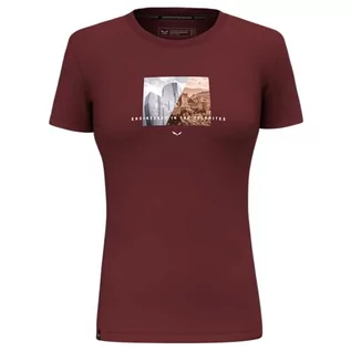 Koszulki i topy damskie - SALEWA Pure Design Dry T-shirt damski, Syrah, XS - grafika 1