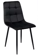 Krzesła - Krzesło aksamitne DENVER velvet Czarne - miniaturka - grafika 1