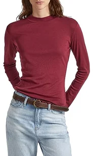 Pepe Jeans Koszulka damska Charlene, Czerwony (bordowy), L - Koszulki i topy damskie - miniaturka - grafika 1