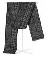Apaszki i szaliki męskie - Szal Szalik Męski Ciepły Zimowy Grafitowo - Czarny W Pepitkę - miniaturka - grafika 1