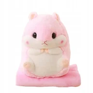 Maskotki i pluszaki - Maskotka DUŻA pluszak 3W1 PODUSZKA Z KOCEM Chomik 45 cm! - miniaturka - grafika 1