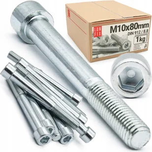 Śruba imbusowa M10x80 z łbem walcowym DIN912 kl. 8.8 ampulowa ocynk 1kg - Śruby i nakrętki Śruba imbusowa M10x80 z łbem walcowym DIN912 kl. 8.8 ampulowa ocynk 1kg - Śruby i nakrętki - miniaturka - grafika 1