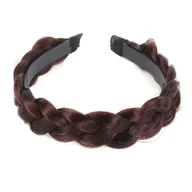 Ozdoby do włosów - TEMU Stylowa opaska do włosów z plecionych warkoczy dla kobiet, wykonana ze sztucznych włosów, z skręconymi warkoczy. Wykonana z włókna - miniaturka - grafika 1