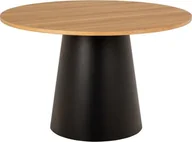 Stoły - Actona Stół okrągły Soli 120cm dąb/czarny - miniaturka - grafika 1
