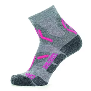 UYN Damskie Lady Trekking 2 w Merino Low Cut Socks skarpety turystyczne, jasnoszare/różowe, rozmiar uniwersalny - Skarpetki damskie - miniaturka - grafika 1