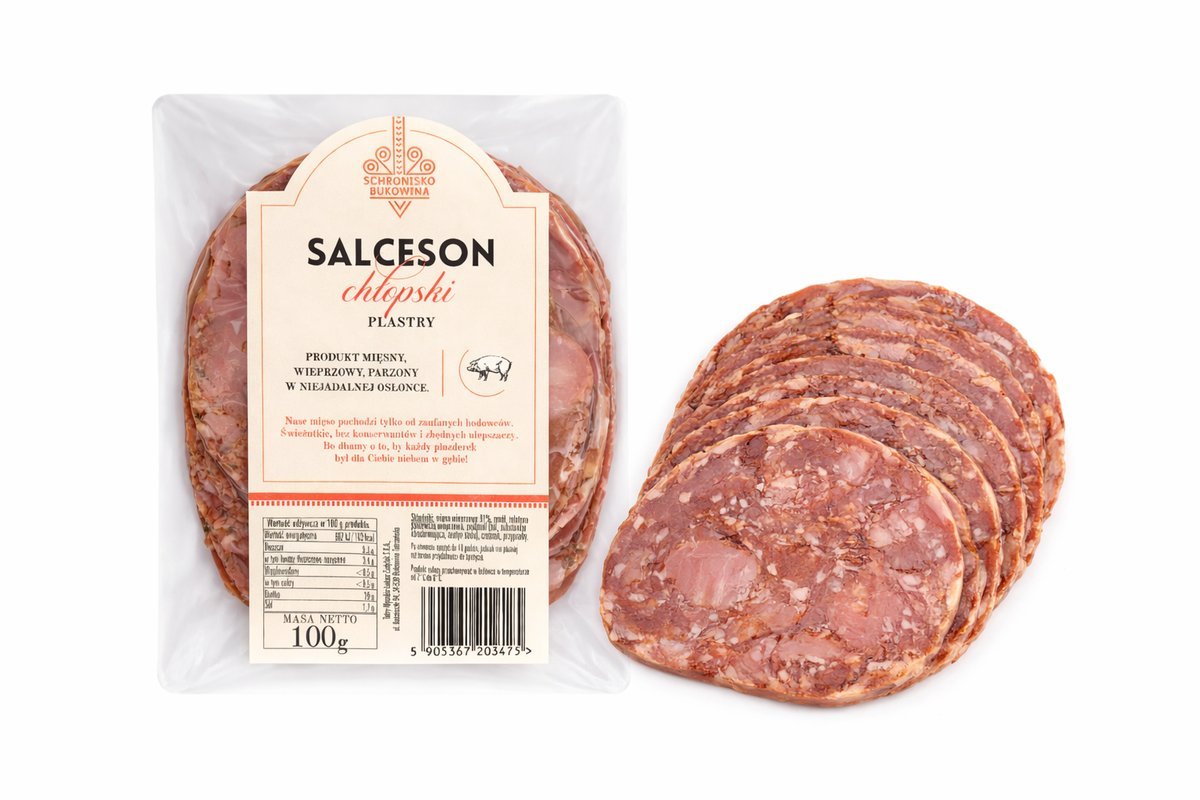 Salceson chłopski w plastrach 100g - Schronisko Bukowina