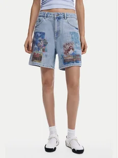 Desigual Szorty jeansowe Inidan 25SWDD24 Niebieski Straight Fit - Spodenki damskie - miniaturka - grafika 1