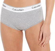 Spodenki damskie - Calvin Klein Damskie szorty chłopięce typu hipster ze stretchem, szary (Grey Heather), L - miniaturka - grafika 1