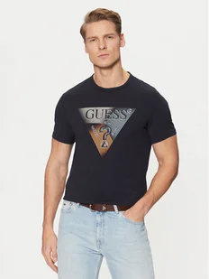 Guess T-Shirt M5RI14 J1314 Granatowy Slim Fit - Koszulki męskie - miniaturka - grafika 1