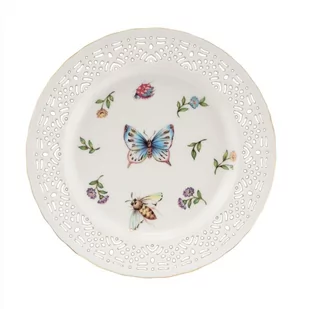 Talerzyk deserowy porcelanowy ażurowy 19 cm LEDA IVORY - Talerze - miniaturka - grafika 1