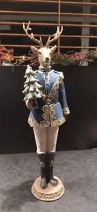 Renifer niebieski - 39 cm. - Ozdoby bożonarodzeniowe - miniaturka - grafika 1