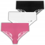 Majtki damskie - 3X MAJTKI FIGI DAMSKIE MAXI BIKINI KLASYCZNE Z OZDOBNĄ KORONKĄ MORAJ XL - miniaturka - grafika 1