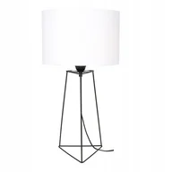 Lampy stojące - Lampka nocna stołowa metal ozdobna abażur biały e27 led drut loft - miniaturka - grafika 1