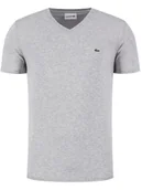 Koszulki męskie - Lacoste T-Shirt TH6710 Szary Regular Fit - miniaturka - grafika 1