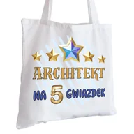 Torby i wózki na zakupy - Torba Bawełniana biała dla Architekta Na Prezent ekologiczna Trwały Nadruk - miniaturka - grafika 1
