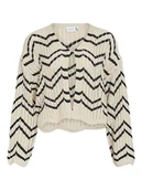 Swetry damskie - Vila Kardigan "Autra" w kolorze kremowo-czarnym - miniaturka - grafika 1