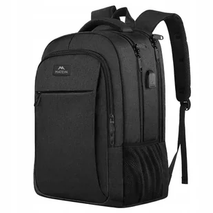 PLECAK MIEJSKI SZKOLNY NA LAPTOPA 15,6'' WODOODPORNY PORT USB MATEIN CZARNY - Plecaki szkolne i tornistry - miniaturka - grafika 1