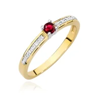 Pierścionki - Złoty pierścionek Rubin 0,15ct żółte złoto pr. 585 - miniaturka - grafika 1