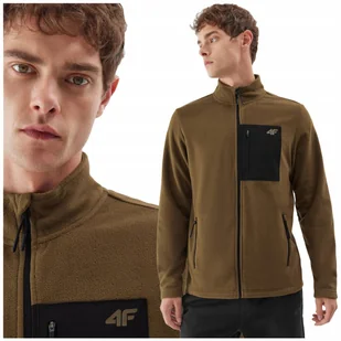 POLAR męski 4F BLUZA POLAROWA rozpinana CIEPŁA 4FAW23TFLEM123 M - Bluzy męskie - miniaturka - grafika 1