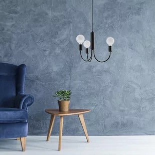 Sollux Lighting Lighting Stylowa Oprawa na Sufit Lampa wisząca Żyrandol PICCOLO 3 czarny stal Żarówka E27 Oprawa do Salonu Sypialni Oświetlenie LED SL.0856 - Lampy sufitowe - miniaturka - grafika 2