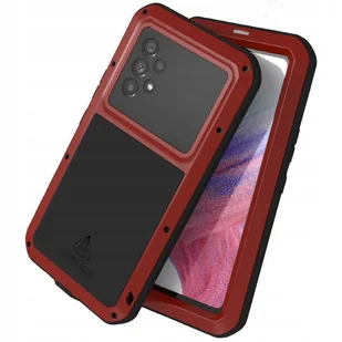 Love Mei Etui Pancerne + szkło Galaxy A53 5G, czerwone 6932809617278 - Etui i futerały do telefonów - miniaturka - grafika 1