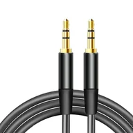 Kable - Maxlife kabel audio jack 3,5 mm - jack 3,5 mm 1m czarny - miniaturka - grafika 1