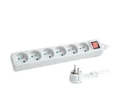 Listwy zasilające - HAMA Listwa zasilająca Standard 6gn, 3m, biała - miniaturka - grafika 1