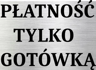 Tabliczka aluminiowa Płatność Tylko Gotówką 15x10 Nierdzewna - Tablice i flipcharty - miniaturka - grafika 1