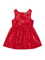 Sukienki i spódniczki dla dziewczynek - United Colors Of Benetton Sukienka codzienna 42R4GV01Z Czerwony Regular Fit - miniaturka - grafika 1