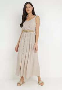 Jasnobeżowa Sukienka Cherinoe - Sukienki - miniaturka - grafika 1