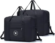 Torby podróżne - 2x Torba podróżna 45x36x20 Składana torba na ramię siłowni Torba sportowa Walizka podróżna 40l Czarny - miniaturka - grafika 1
