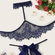 Komplety bielizny - Komplet bielizny koronkowej - Niebieski S - miniaturka - grafika 1